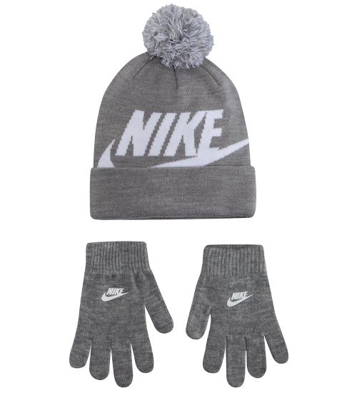 Nike Beanie/Gloves - Knitted - Swoosh - Grey Heather - Nike - OneSize - Beanie