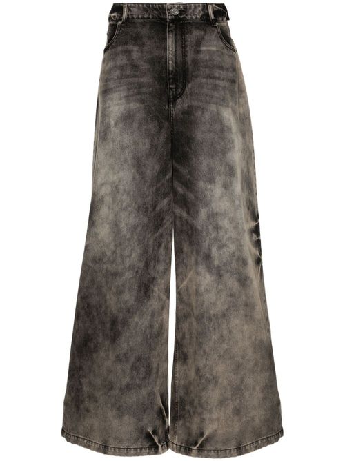 Waist-straps wide-leg trousers - Black