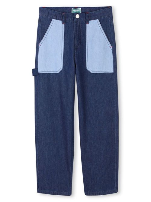 Elasticated straight-leg jeans - Blue