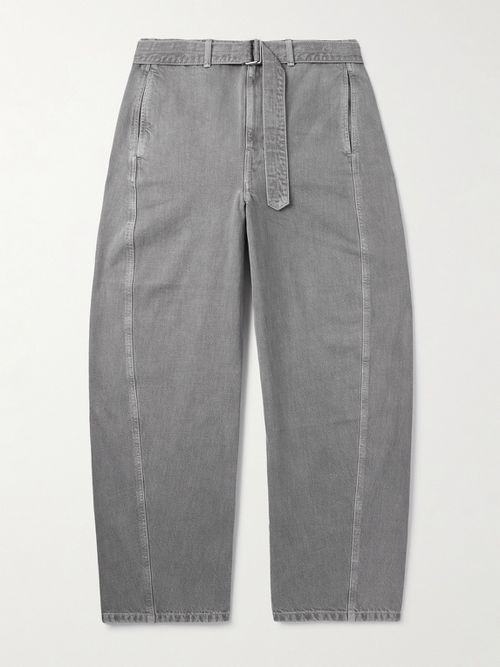 Men - Twisted Wide-Leg Belted Jeans