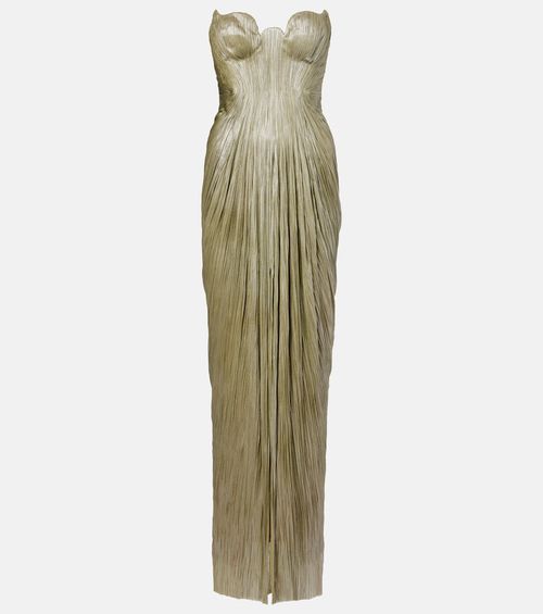 Jasleen strapless silk tulle corset gown