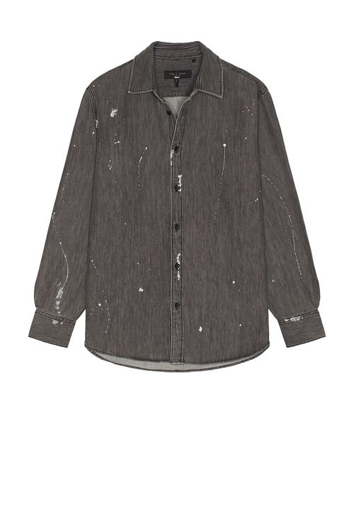Rag & Bone Denim Matthew Shirt in Panited Charcoal - Charcoal. S also in