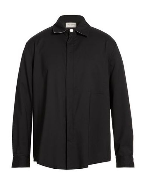 Man Shirt Black Size L Virgin Wool, Polyester, Elastane