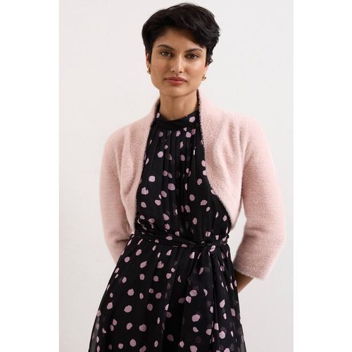 Phase Eight Women's Fay Fluffy Cropped Bolero in Dusty Pink