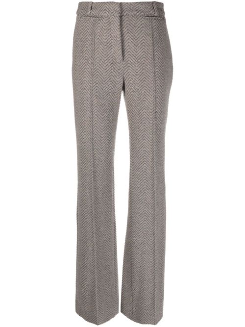 Pressed-crease straight-leg trousers - Grey