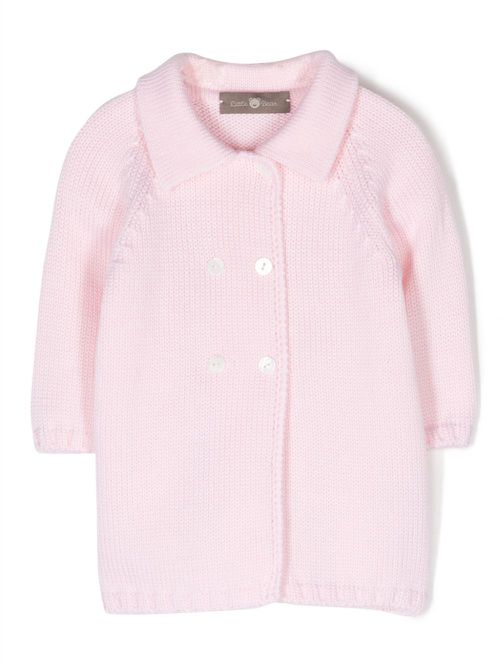Fine-knit double-breasted blouse - Pink