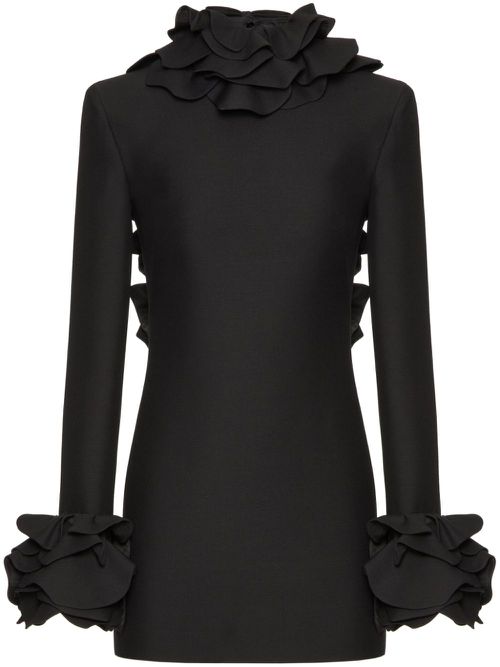 Ruffled mini dress - Black