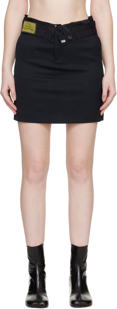 Black Wool Miniskirt