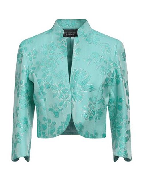 Woman Blazer Turquoise Size 10 Polyester, Silk