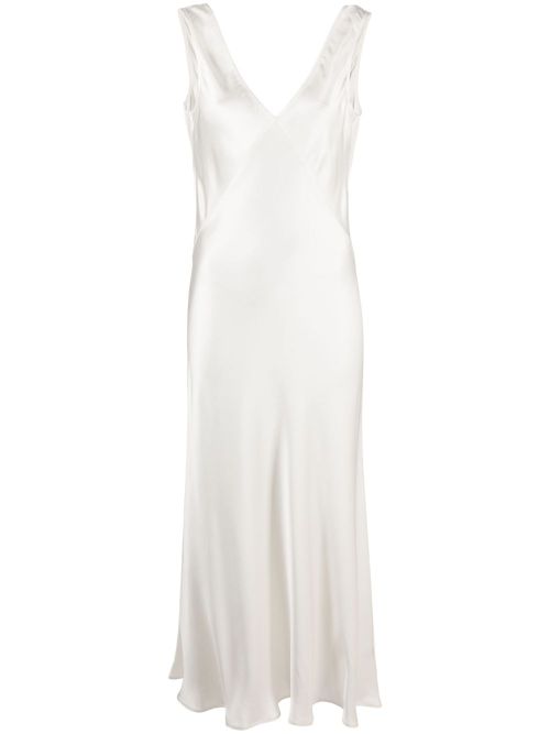 Bordeaux silk slip dress - White