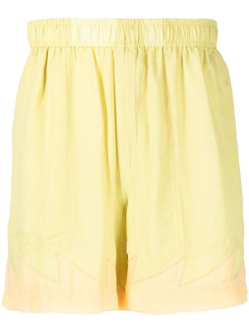 Above-knee silk shorts - Green