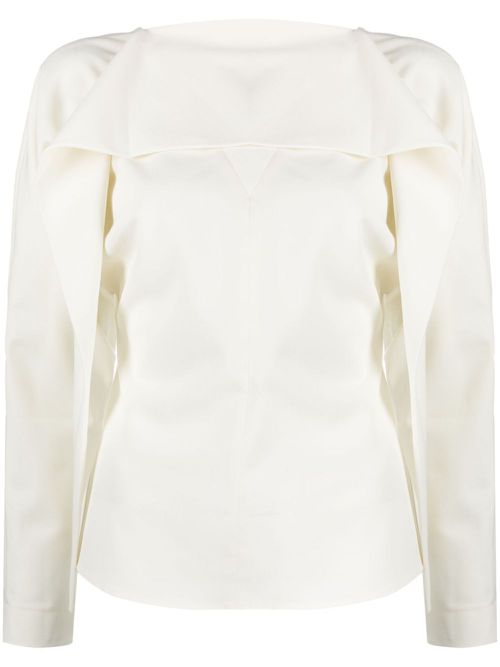 Layered long-sleeve blouse - Neutrals