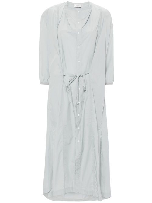 Cowl-neck poplin midi dress - Blue