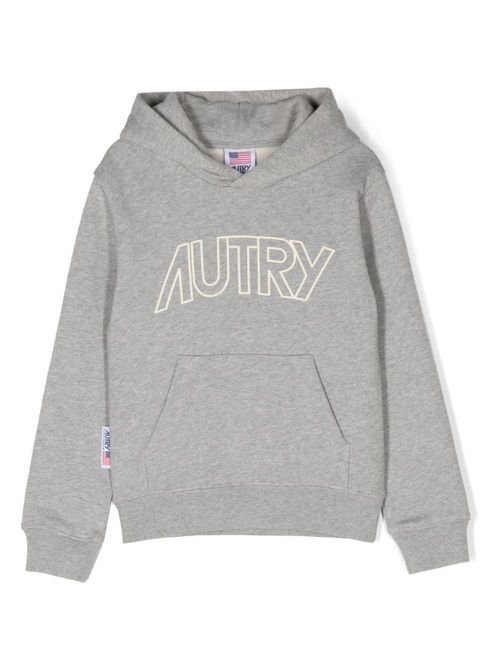 Logo-print cotton hoodie - Grey