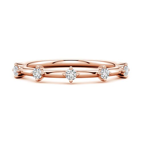 Angara 2 MM Round Diamond Five-Stone Station Ring in 18K Rose Gold