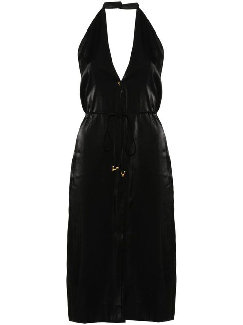 Seraphine belted midi dress - Black