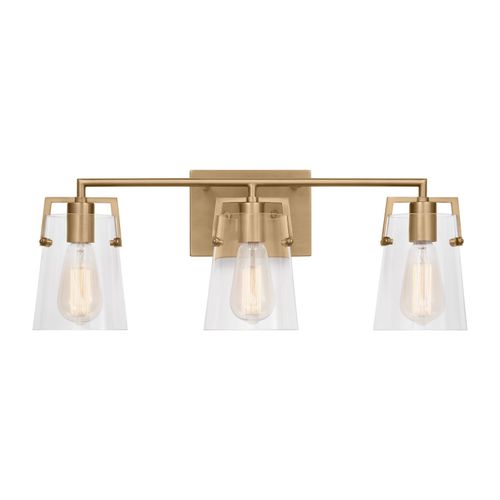 Satin Brass Three Light Bath from the Crofton Collection