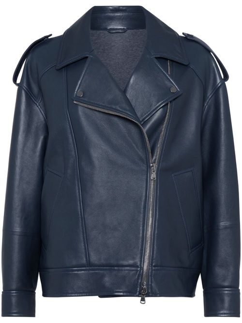 Biker leather jacket - Blue