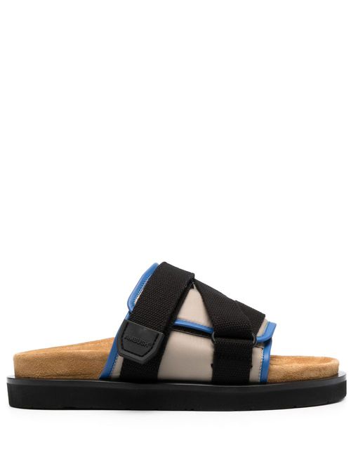 Leather padded slides - Neutrals