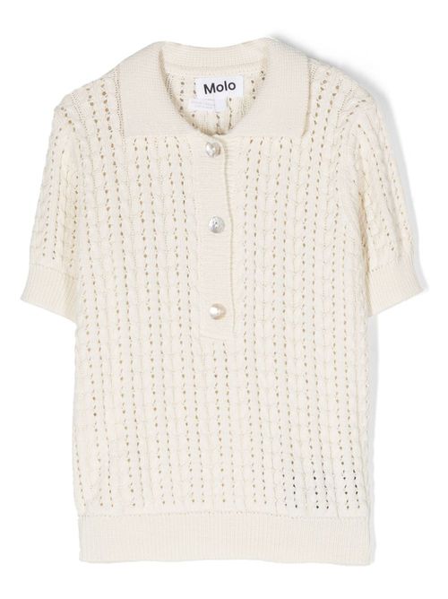 Gretel open-knit cotton T-shirt - White