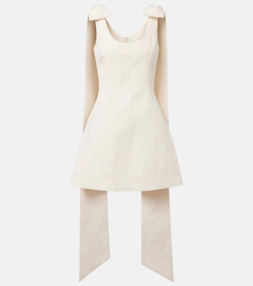 Gita bow-detail brocade minidress