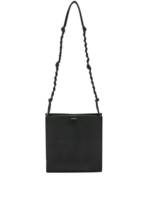 Medium Tangle lizard-embossed crossbody bag - Black