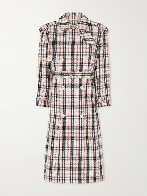 S. S. Daley - Eve Belted Double-breasted Checked Cotton-blend Tweed Trench Coat - Multi