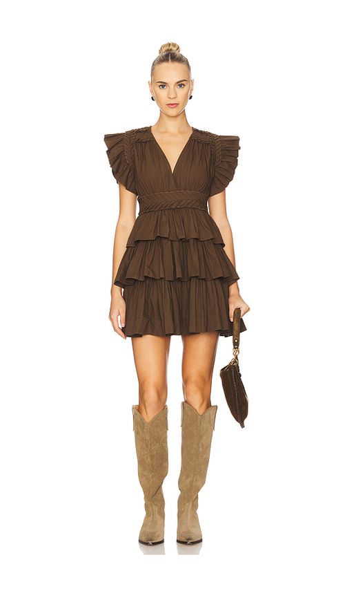 Scarlett Poppies Aurora Mini Dress in Brown. XS. Also in L