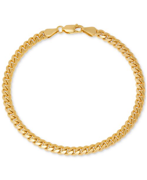 Men's Cuban Link Bracelet in 18k Gold-plated Sterling Silver & Sterling Silver - Gold Over Silver