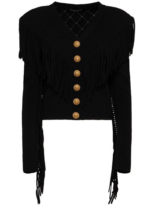 Fringed Knit Cardigan