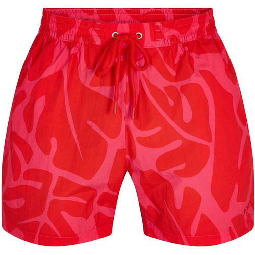 Boss Mens Bari Swim Shorts, Comfortable Elasticated Waist in Dark Pink - Sma