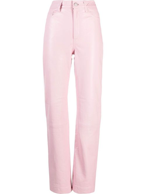 High-waist straight-leg trousers - Pink