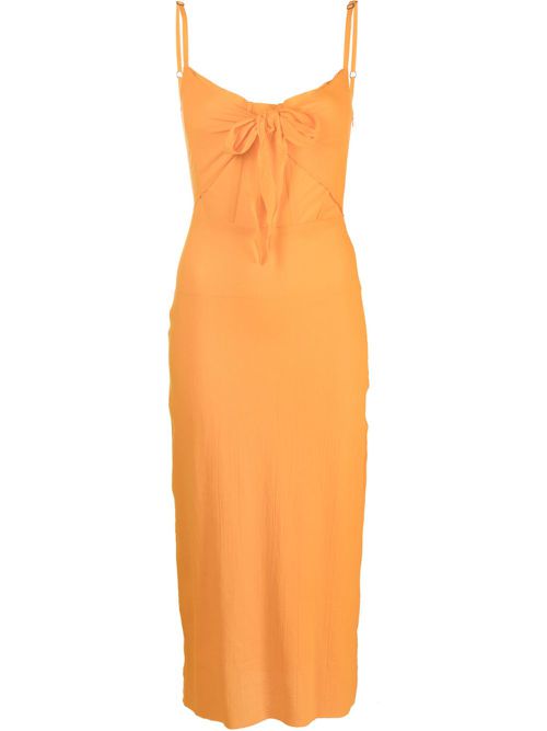 Tie-detail midi dress - Orange