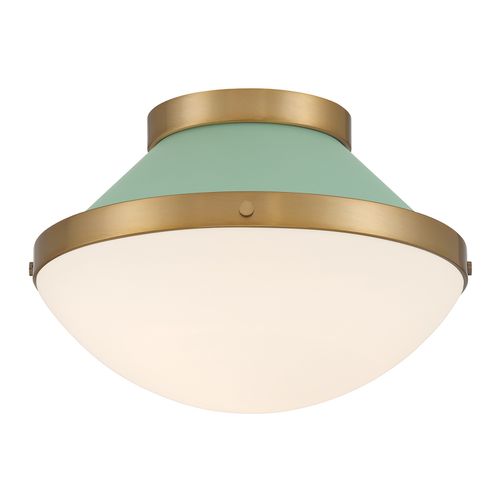 Vibrant Gold + Green Flush Mount from the Xander Collection