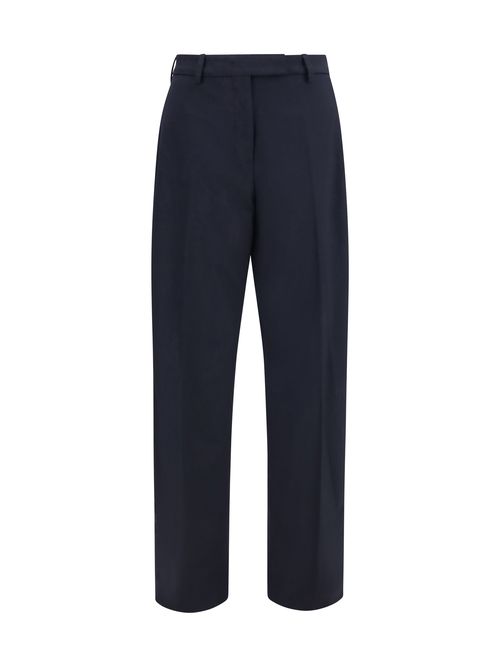 Wool-Blend Straight-Leg Trousers — Navy