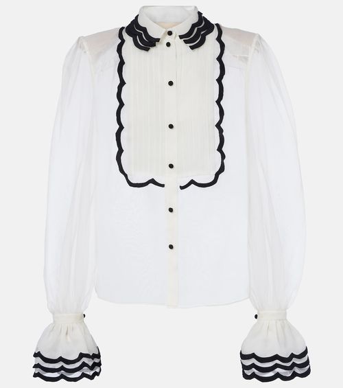 Sheer silk organza blouse