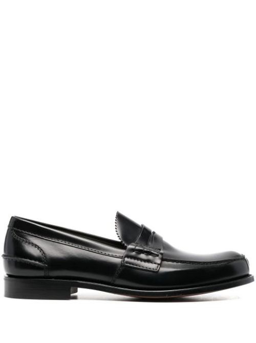 Polished-finish round-toe loafers