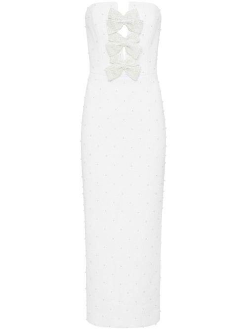 Ophelia bow-detail midi dress - White