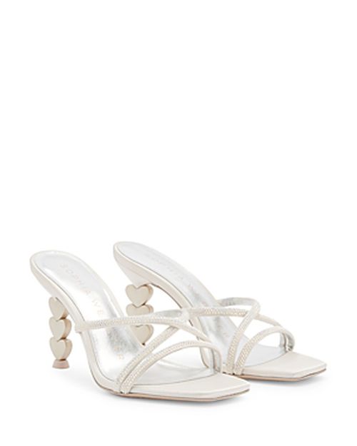 Women's Aphrodite Embellished Satin Mid Heel Mules