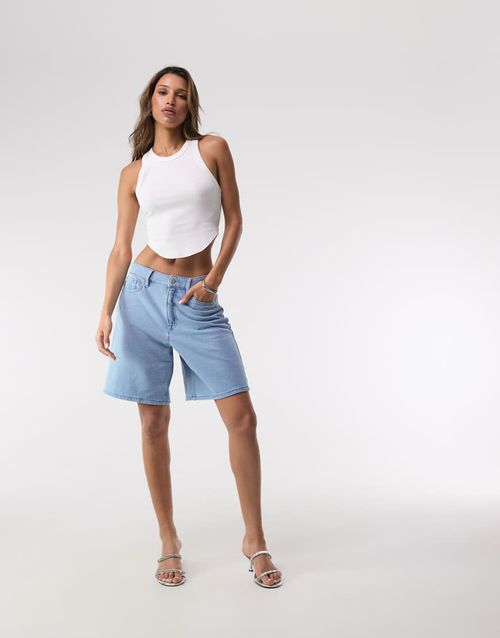 Jeanius good ease bermuda shorts in mid blue