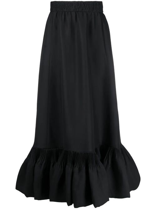 Peplum Hem Skirt — Black