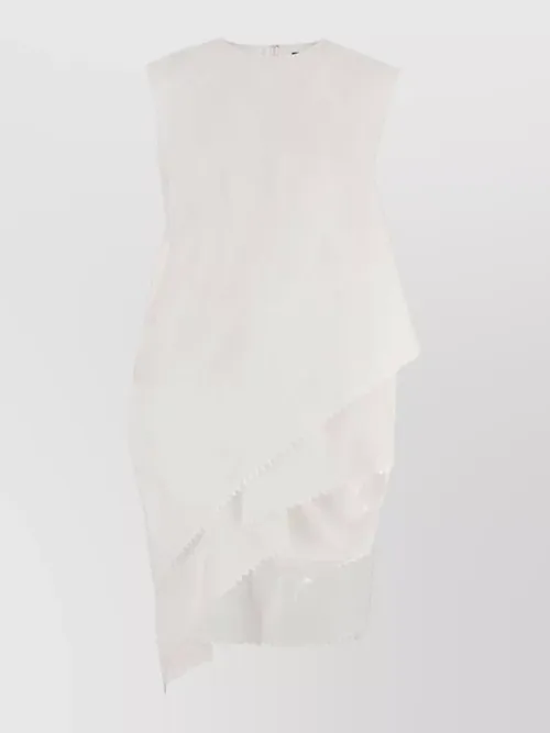 Jacquemus - knee length dress asymmetric scalloped hem sleevele