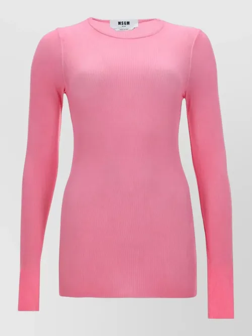 MSGM - crew neck long sleeve slim ribbed knit