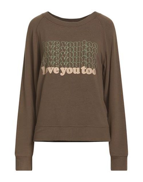 Woman Sweatshirt Military green Size S Polyester, Viscose, Elastane