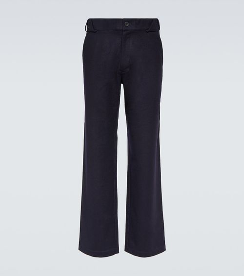 Straight leg wool-blend pants