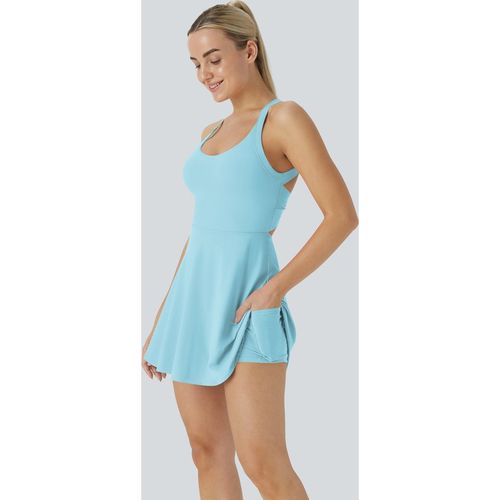 Halara SoftlyZero™ Airy Backless Twisted InstantCool Dance Active Dress-Easy Peezy Edition - Spun Sugar