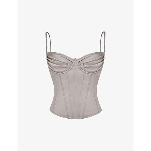 Womens Champagne Chantal Bustier Satin top
