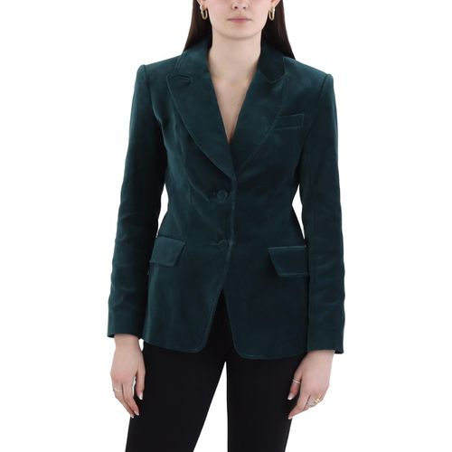 Womens Pocket Cotton Two-Button Blazer
