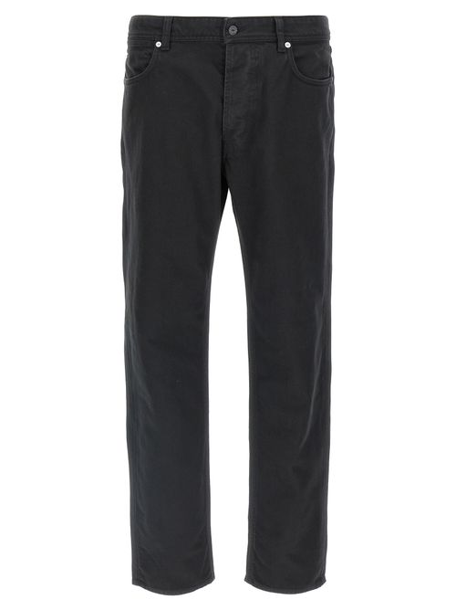 Cotton Straight-Leg Jeans — Black