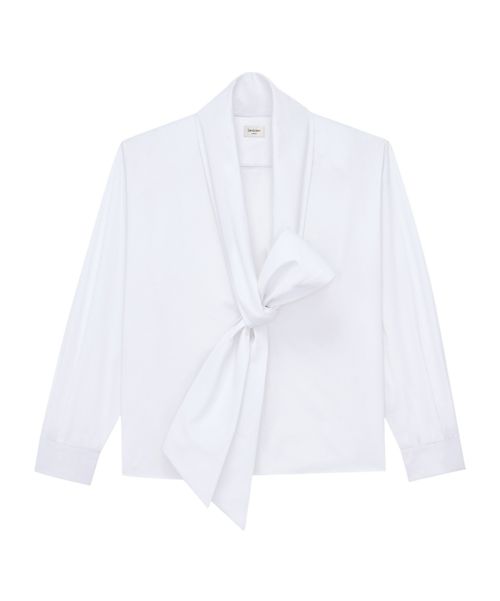 Lavallière shirt in cotton poplin